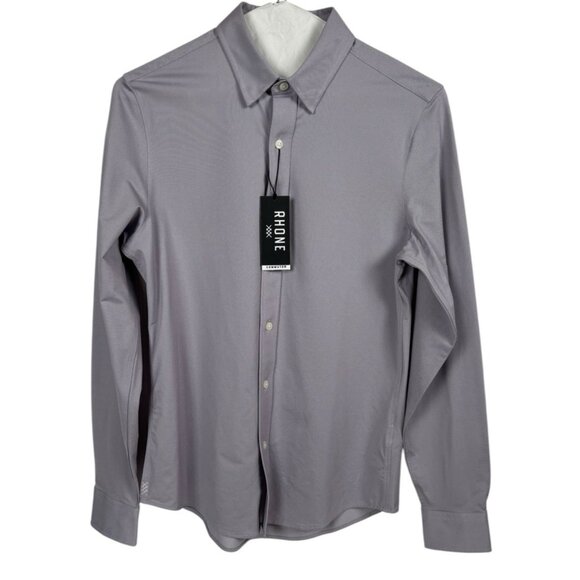 NWT Rhone Commuter Shirt Mens Small Semi-Spread Collar Slim Nightshade Oxford - Picture 2 of 9